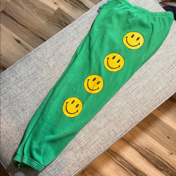 Aviator Nation Smiley 2 Full Zip and Sweatpants Kelly Green Yellow Size Large - Picture 6 of 9